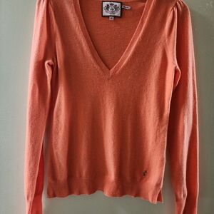 Vintage Y2K Juicy Couture Coral V-Neck Cashmere Sweater